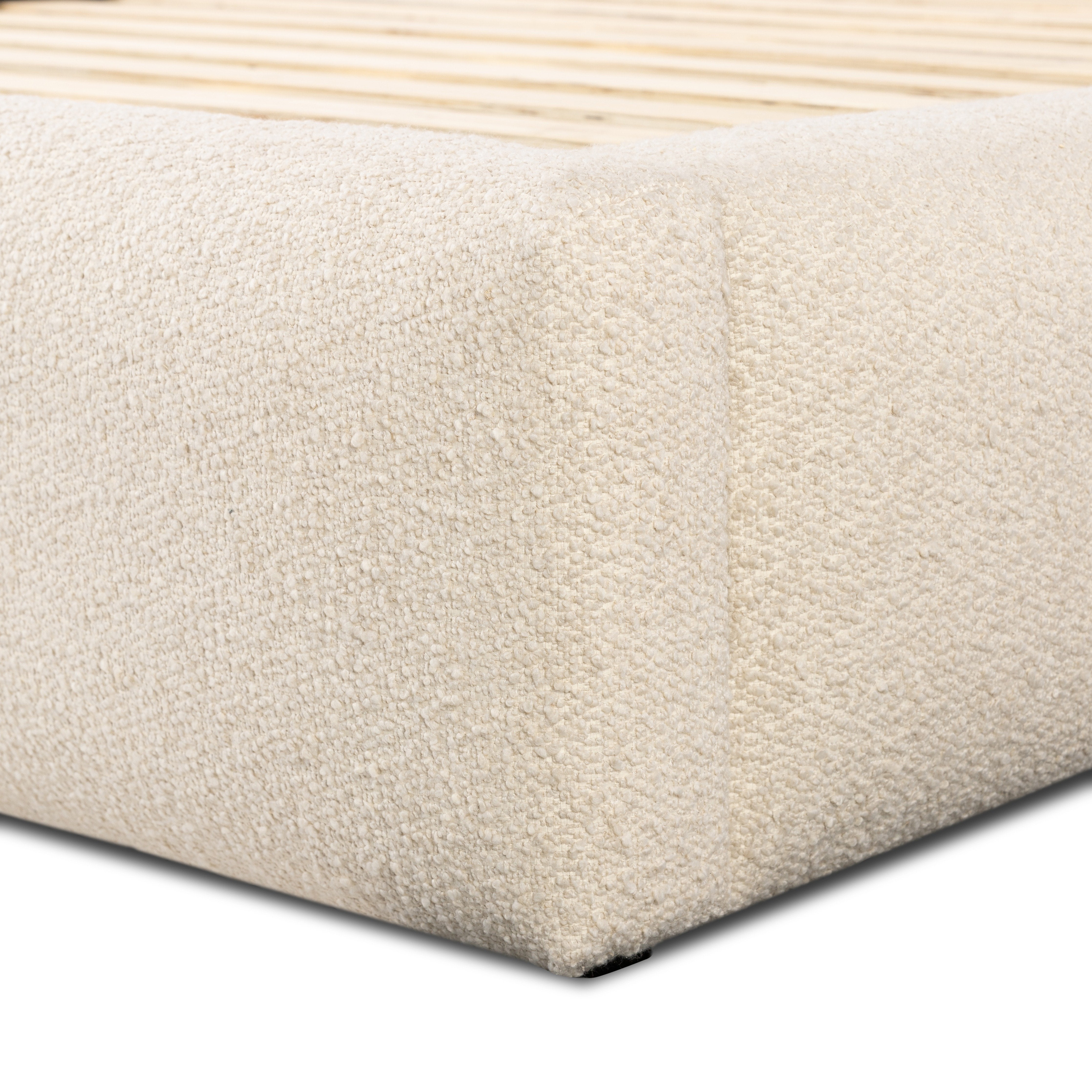 Featuring Quincy Lisbon Cream-Queen Bed by Four Hands at Amethyst Home. Modern, clean shaping meets inflated comfort with this padded, upholstered bed frame in a textural boucle-like pattern.Overall Dimensions: 73"W x 92.25"L x 40"H
Collection: EastonColors: Lisbon Cream ,BlackMaterials: 81% Pl, 19% Pc ,Solid Parawood Weight: 188.38 lbs. Amethyst Home provides interior design, new home construction design consulting, vintage area rugs, and lighting in the Newport Beach metro area.