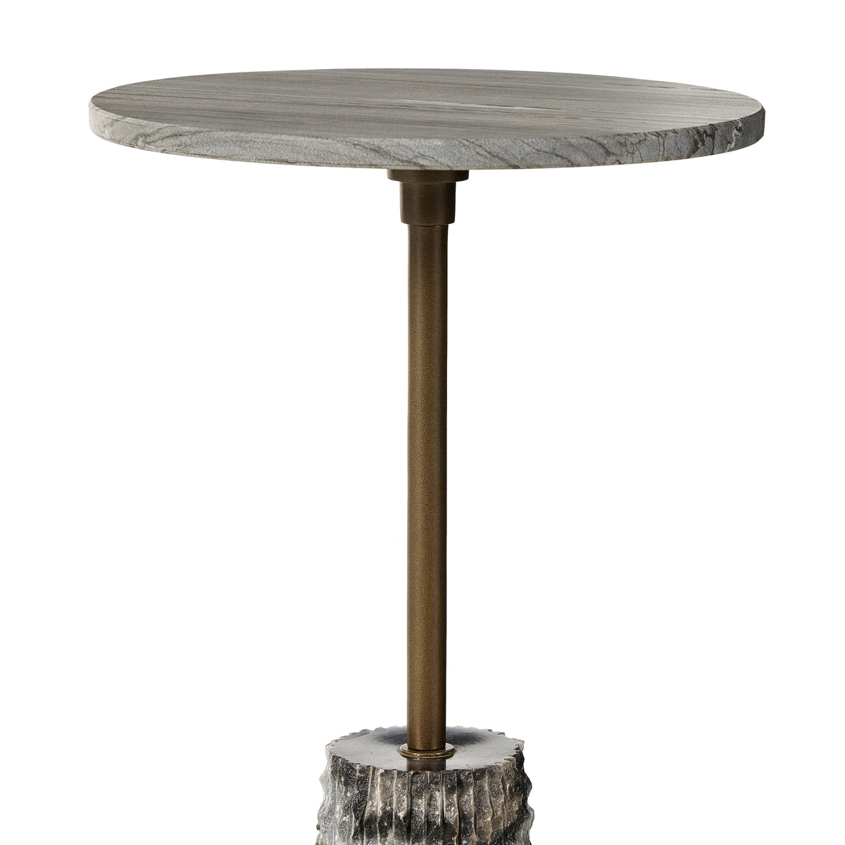 Raven Ribbed Ebony Marble End Table | shipping 10/13/2025