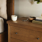 Featuring Roark Amber Oak Nightstand by Four Hands at Amethyst Home. Rounded, chunky dowel legs in an amber oak finish support the overhang top of of this nightstand. Two drawers provide ample storage, finished with simple gunmetal hardware.
Collection: BoltonColors: Amber Oak Veneer ,Dark Gunmetal ,Amber OakMaterials: Oak Veneer ,Iron ,Solid OakOverall Dim. Amethyst Home provides interior design, new home construction design consulting, vintage area rugs, and lighting in the Nashville metro area.