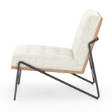 Featuring Romy Mabel Neutral Fleck Chair by Four Hands at Amethyst Home. Angular black-finished iron forms a slim hairpin frame for armless seating, with button tufting for texture. Light neutral upholstery features subtle flecks of color for a fun, fresh touch. Performance fabrics are specially created to withstand spills, stains, high traffic and wear, ensuring long-term comfort. Amethyst Home provides interior design, new construction, custom furniture, and area rugs in the Monterey metro area.