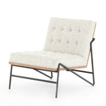 Featuring Romy Mabel Neutral Fleck Chair by Four Hands at Amethyst Home. Angular black-finished iron forms a slim hairpin frame for armless seating, with button tufting for texture. Light neutral upholstery features subtle flecks of color for a fun, fresh touch. Performance fabrics are specially created to withstand spills, stains, high traffic and wear, ensuring long-term comfor. Amethyst Home provides interior design, new construction, custom furniture, and area rugs in the San Diego metro area.