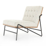 Featuring Romy Mabel Neutral Fleck Chair by Four Hands at Amethyst Home. Angular black-finished iron forms a slim hairpin frame for armless seating, with button tufting for texture. Light neutral upholstery features subtle flecks of color for a fun, fresh touch. Performance fabrics are specially created to withstand spills, stains, high traffic and wear, ensuring long-term comfo. Amethyst Home provides interior design, new construction, custom furniture, and area rugs in the Washington metro area.