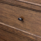 Featuring Russ Aged Oak Oversized Dresser by Four Hands at Amethyst Home. Like an heirloom dresser with three smaller drawers up top, this aged oak design has room for it all. Detailed with an overhang surface, carved edges top to bottom, angled legs and oval drawer pulls finished in dark gunmetal.
Overall Dimensions: 21.0" L x 72.0" W x 38.75" H
Collection. Amethyst Home provides interior design, new home construction design consulting, vintage area rugs, and lighting in the Nashville metro area.