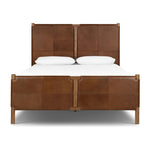Featuring Salado Heirloom Sienna-Queen Bed by Four Hands at Amethyst Home. Solid ash framing and heirloom leather panel details craft this safari-inspired bed frame. Sourced from one of the oldest family-owned tanneries in Italyâ€™s Bassano del Grappa, our heirloom leather covering is salvaged and processed from upcycled hides featuring an abundance of natura. Amethyst Home provides interior design, new home construction design consulting, vintage area rugs, and lighting in the Houston metro area.