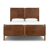 Featuring Salado Heirloom Sienna-Queen Bed by Four Hands at Amethyst Home. Solid ash framing and heirloom leather panel details craft this safari-inspired bed frame. Sourced from one of the oldest family-owned tanneries in Italyâ€™s Bassano del Grappa, our heirloom leather covering is salvaged and processed from upcycled hides featuring an abundance of natura. Amethyst Home provides interior design, new home construction design consulting, vintage area rugs, and lighting in the Houston metro area.