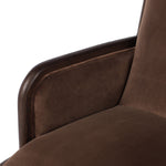 This comfort-driven take on the modern desk chair features velvety cocoa-colored upholstery, pared with a wooden frame. Casters and seat height adjustability for ease as you work. Amethyst Home provides interior design, new construction, custom furniture, and area rugs in the Park City metro area.