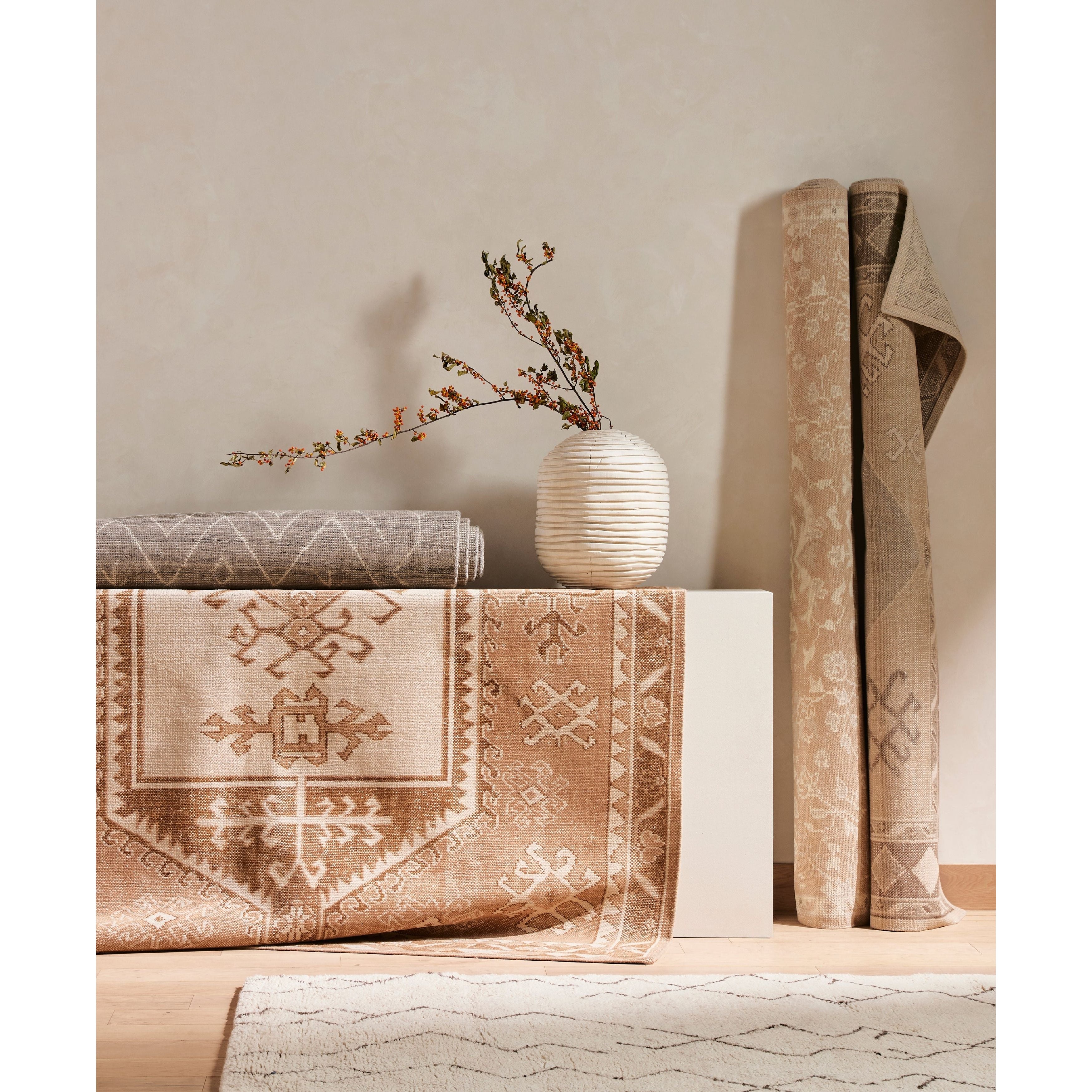 Inspired by traditional Turkish textiles and patterns, the Samsa hand-knotted area rug is made from a beautiful blend of classic cotton and luxurious New Zealand wool, with unique, intricate motifs that seem to speak a story all their own. Amethyst Home provides interior design services for homes, new construction, furniture, rugs, lighting, and more to help you in the Nashville metro area.