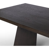 Made from oak and finished in a rich espresso, bold, angular shaping brings major impact to the dining room. Clean, classic lines suit different design styles with ease, from modern to traditional. Seats 10 comfortably. Amethyst Home provides interior design, new construction, custom furniture, and area rugs in the Monterey metro area.