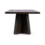 Made from oak and finished in a rich espresso, bold, angular shaping brings major impact to the dining room. Clean, classic lines suit different design styles with ease, from modern to traditional. Seats 10 comfortably. Amethyst Home provides interior design, new construction, custom furniture, and area rugs in the Nashville metro area.