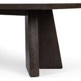 Made from oak and finished in a rich espresso, bold, angular shaping brings major impact to the dining room. Clean, classic lines suit different design styles with ease, from modern to traditional. Seats 10 comfortably. Amethyst Home provides interior design, new construction, custom furniture, and area rugs in the Newport Beach metro area.