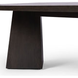 Made from oak and finished in a rich espresso, bold, angular shaping brings major impact to the dining room. Clean, classic lines suit different design styles with ease, from modern to traditional. Seats 10 comfortably. Amethyst Home provides interior design, new construction, custom furniture, and area rugs in the Omaha metro area.