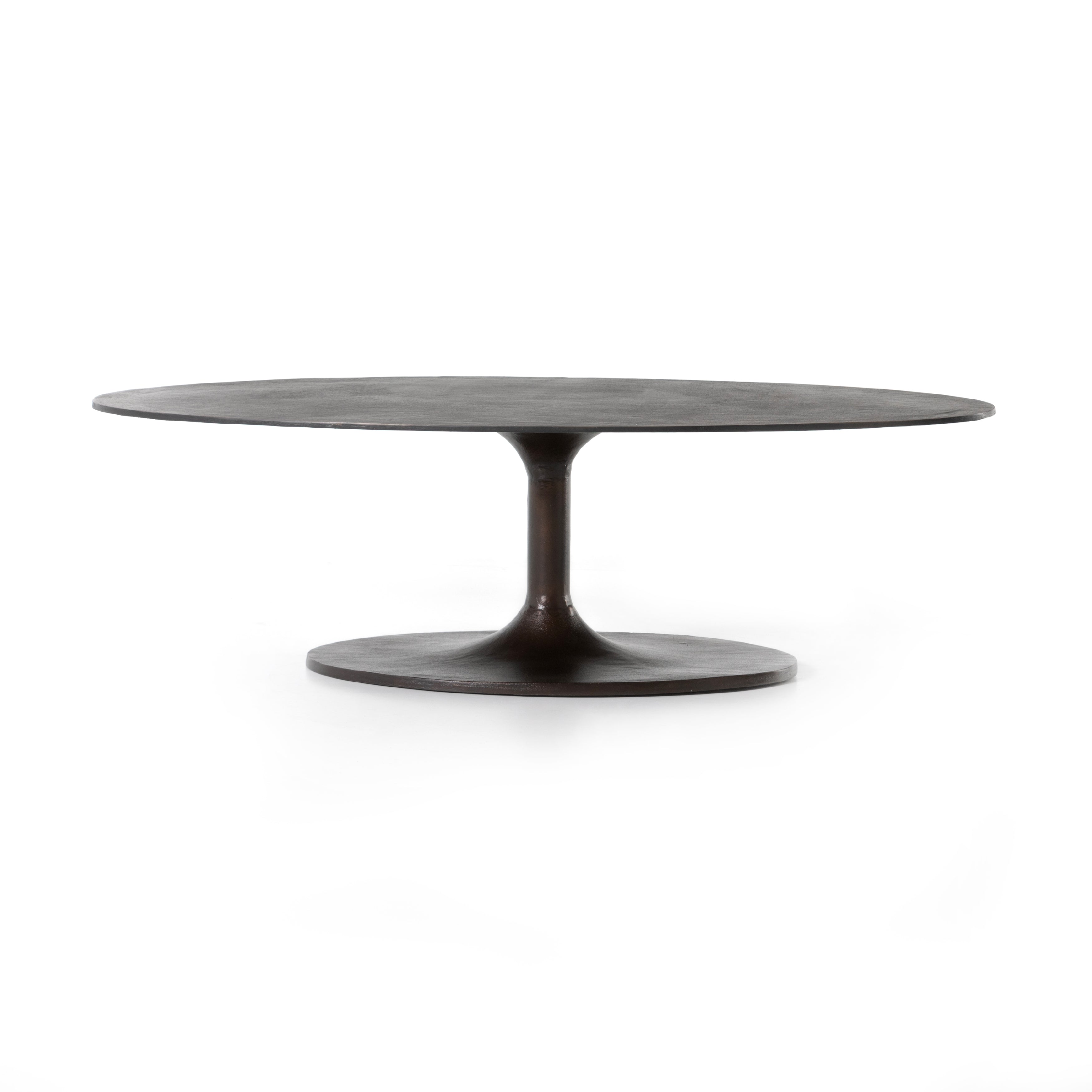 Featuring Simone Oval Coffee Table by Four Hands at Amethyst Home. We love the open, airy base of this Simone Oval Coffee Table. Place in your living room or lounge area and place your favorite accessories to elevate the space.Overall Dimensions: 54.75"W x 29.25"L x 16.50"HColors: Antique RustMaterials: AluminumWeight: 84.78 lbVolume: 14.34 cu ftClearance from Floor: 16.0"Tabletop Thickne. Amethyst Home provides interior design services, furniture, rugs, and lighting in the Kansas City metro area.