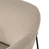 Featuring Suerte Chair - Knoll Sand by Four Hands at Amethyst Home. With a curvy silhouette and classic rolled arms, soft boucle lends a fresh feel to comfortable accent seating, with an airy iron cradle base for a beautiful balance of scale. Performance fabrics are specially created to withstand spills, stains, high traffic and wear, ensuring long-term comfort and unmatched dur. Amethyst Home provides interior design, new construction, custom furniture, and area rugs in the Alpharetta metro area.