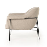Featuring Suerte Chair - Knoll Sand by Four Hands at Amethyst Home. With a curvy silhouette and classic rolled arms, soft boucle lends a fresh feel to comfortable accent seating, with an airy iron cradle base for a beautiful balance of scale. Performance fabrics are specially created to withstand spills, stains, high traffic and wear, ensuring long-term comfort and unmatched . Amethyst Home provides interior design, new construction, custom furniture, and area rugs in the Winter Garden metro area.