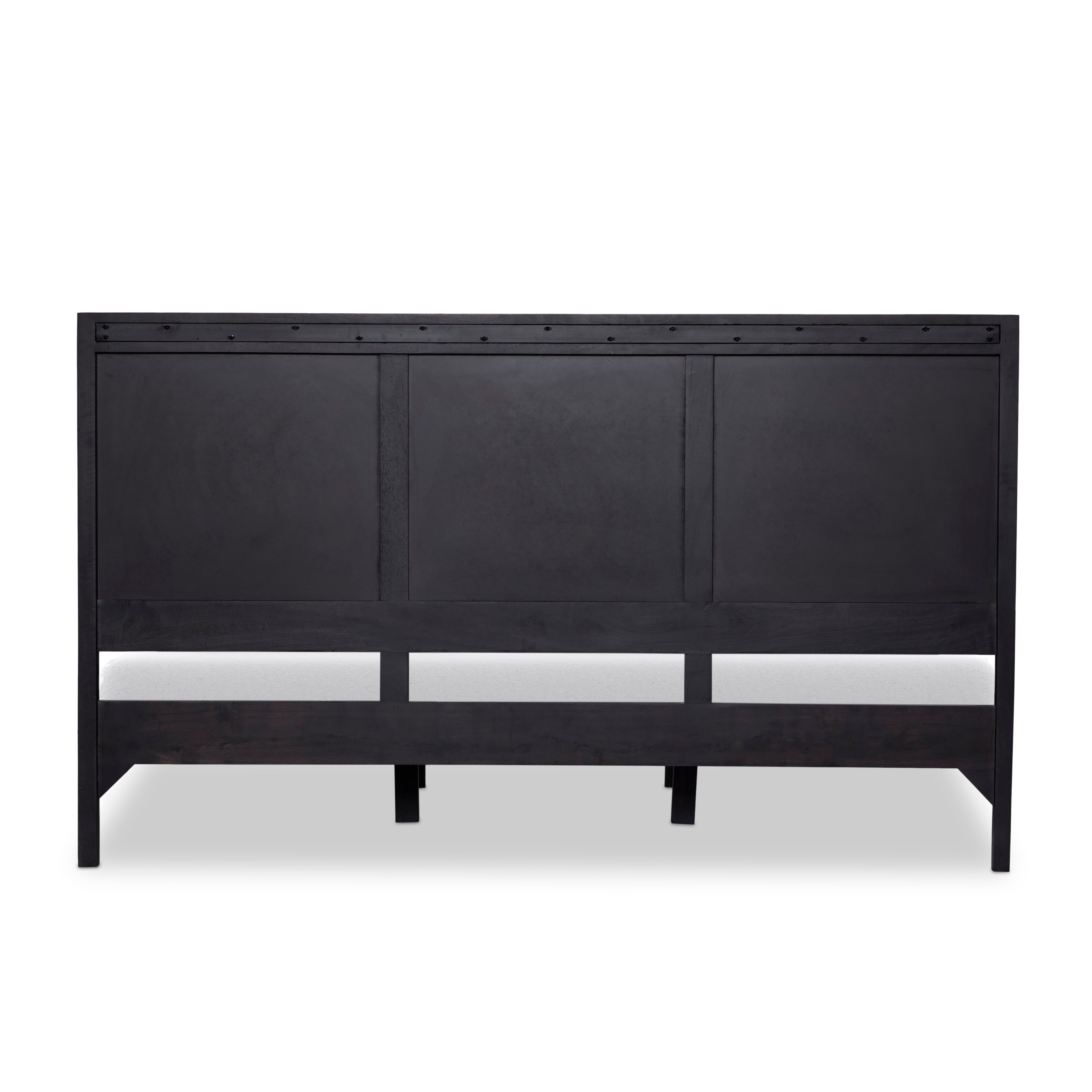 Featuring Sydney Black Wash King Bed by Four Hands at Amethyst Home. Black-washed mango frames an inset of black woven cane, for a textural, monochromatic look.Overall Dimensions: 78.25"W x 83"L x 46.50"H
Collection: PrescottColors: Black Wash ,Black CaneMaterials: Solid Mango ,Cane Weight: 172.35 lbs. Amethyst Home provides interior design, new construction, custom furniture, and area rugs in the Des Moines metro area.