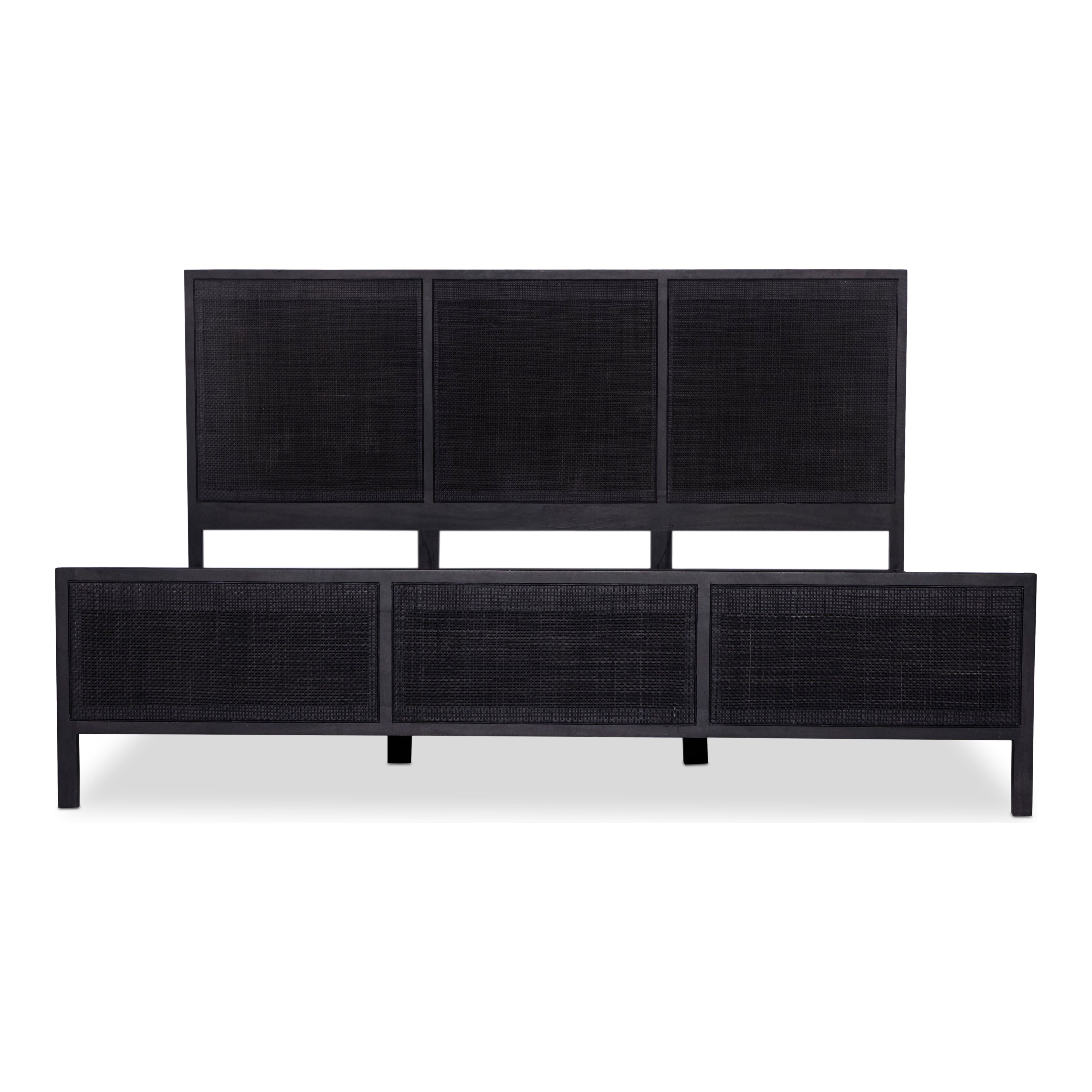 Featuring Sydney Black Wash King Bed by Four Hands at Amethyst Home. Black-washed mango frames an inset of black woven cane, for a textural, monochromatic look.Overall Dimensions: 78.25"W x 83"L x 46.50"H
Collection: PrescottColors: Black Wash ,Black CaneMaterials: Solid Mango ,Cane Weight: 172.35 lbs. Amethyst Home provides interior design, new construction, custom furniture, and area rugs in the Scottsdale metro area.