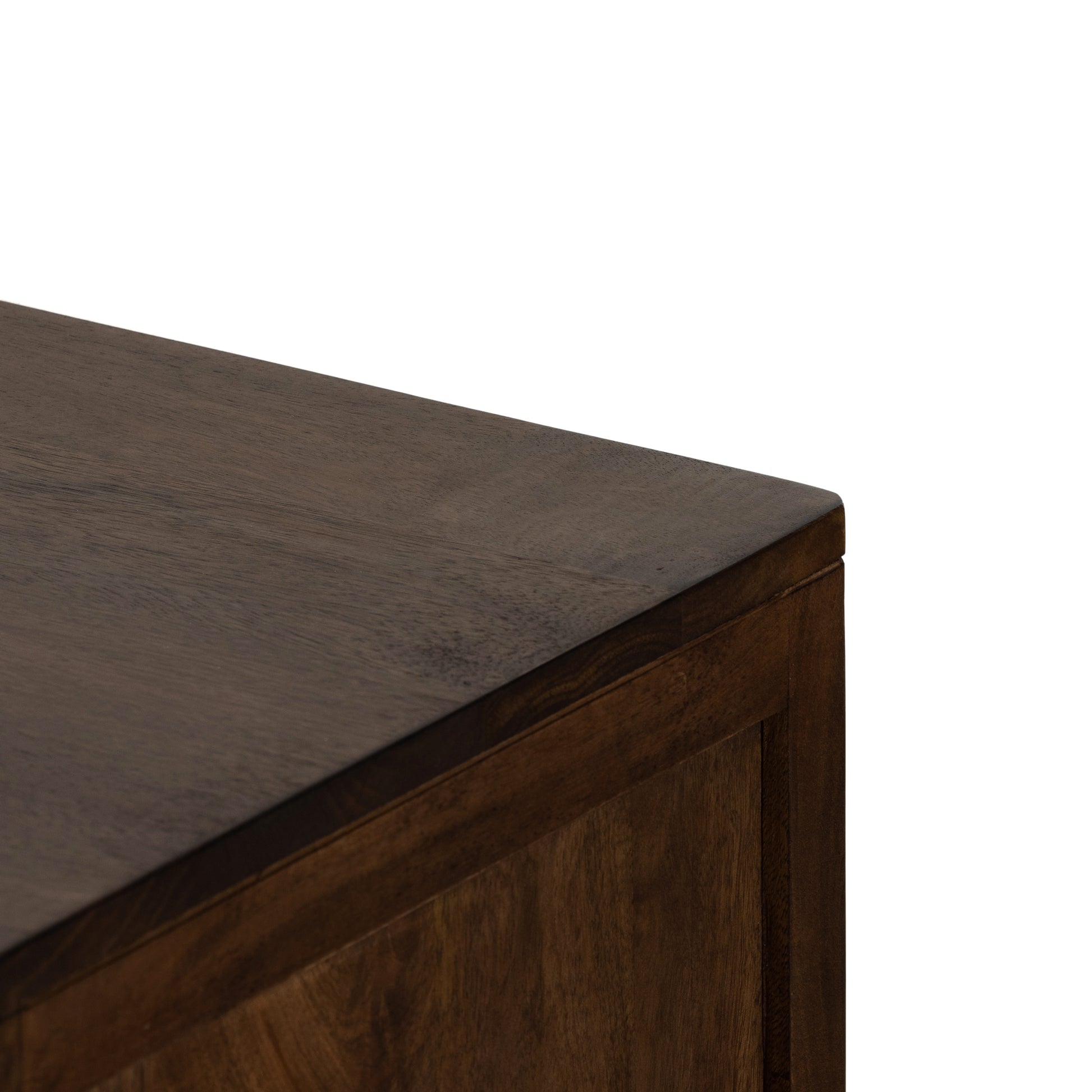 Sydney Brown Wash Drawer Dresser encases six spacious drawers of woven cane, for a textural look with monochromatic vibes. Amethyst Home provides interior design services, furniture, rugs, and lighting in the Salt Lake City metro area.
