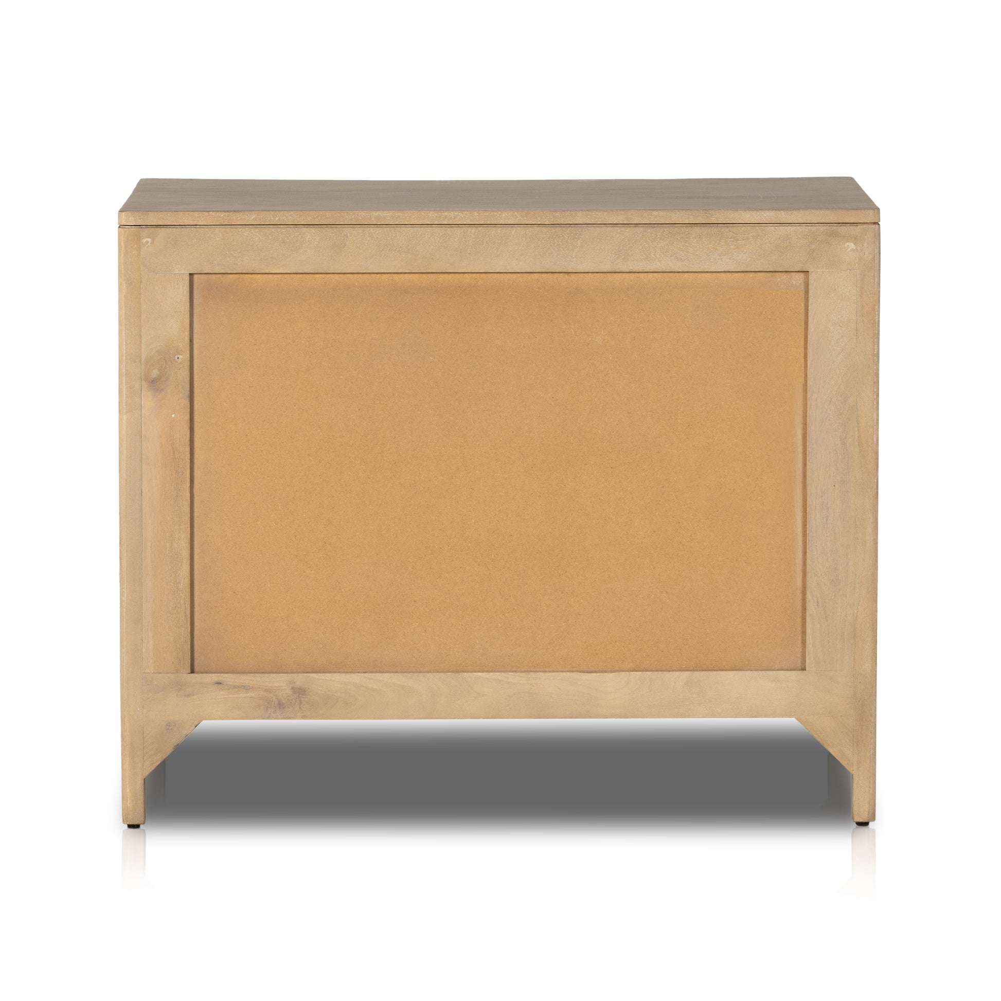 Natural mango frames inset woven cane, for a light, textural look with organic allure. Three spacious drawers provide plenty of closed storage. Amethyst Home provides interior design, new home construction design consulting, vintage area rugs, and lighting in the Boston metro area.