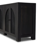 Featuring Tilda Black Wash Mango 6 Door Sideboard by Four Hands at Amethyst Home. Grand in scale and presence. Black-washed mango encases arched cane door panels featuring black-finished iron hardware, meeting a forward-thinking material mix with monochromatic vibes.
Collection: LeightonColors: Black Wash Mango ,Black Iron ,Black Circle CaneMaterials: Solid Mango ,Iron ,CaneOv. Amethyst Home provides interior design, new construction, custom furniture, and area rugs in the Laguna Beach metro area.