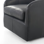 Featuring Topanga Heirloom Black Swivel Chair by Four Hands at Amethyst Home. Angled arms and a single pillow create a laid-back look, with a 360-degree swivel for ease in your office or living room.Sourced from one of the oldest family-owned tanneries in Italyâs Bassano del Grappa, our top-grain heirloom leather covering is salvaged and processed from upcycled hides featuring an. Amethyst Home provides interior design, new construction, custom furniture, and area rugs in the Charlotte metro area.