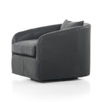 Featuring Topanga Heirloom Black Swivel Chair by Four Hands at Amethyst Home. Angled arms and a single pillow create a laid-back look, with a 360-degree swivel for ease in your office or living room.Sourced from one of the oldest family-owned tanneries in Italyâs Bassano del Grappa, our top-grain heirloom leather covering is salvaged and processed from upcycled hides featuring an . Amethyst Home provides interior design, new construction, custom furniture, and area rugs in the Monterey metro area.
