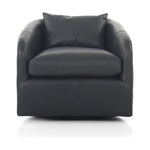 Featuring Topanga Heirloom Black Swivel Chair by Four Hands at Amethyst Home. Angled arms and a single pillow create a laid-back look, with a 360-degree swivel for ease in your office or living room.Sourced from one of the oldest family-owned tanneries in Italyâs Bassano del Grappa, our top-grain heirloom leather covering is salvaged and processed from upcycled hides featuring an. Amethyst Home provides interior design, new construction, custom furniture, and area rugs in the Park City metro area.