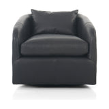 Featuring Topanga Heirloom Black Swivel Chair by Four Hands at Amethyst Home. Angled arms and a single pillow create a laid-back look, with a 360-degree swivel for ease in your office or living room.Sourced from one of the oldest family-owned tanneries in Italyâs Bassano del Grappa, our top-grain heirloom leather covering is salvaged and processed from upcycled hides featuring an. Amethyst Home provides interior design, new construction, custom furniture, and area rugs in the Park City metro area.