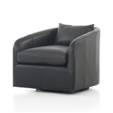 Featuring Topanga Heirloom Black Swivel Chair by Four Hands at Amethyst Home. Angled arms and a single pillow create a laid-back look, with a 360-degree swivel for ease in your office or living room.Sourced from one of the oldest family-owned tanneries in Italyâs Bassano del Grappa, our top-grain heirloom leather covering is salvaged and processed from upcycled hides featuring a. Amethyst Home provides interior design, new construction, custom furniture, and area rugs in the Washington metro area.