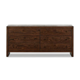 Straight planks of solid umber oak and veneer encase this spacious dresser for an understated modern look. Deep wood grain adds natural character.Collection: Hamilto Amethyst Home provides interior design, new home construction design consulting, vintage area rugs, and lighting in the Washington metro area.