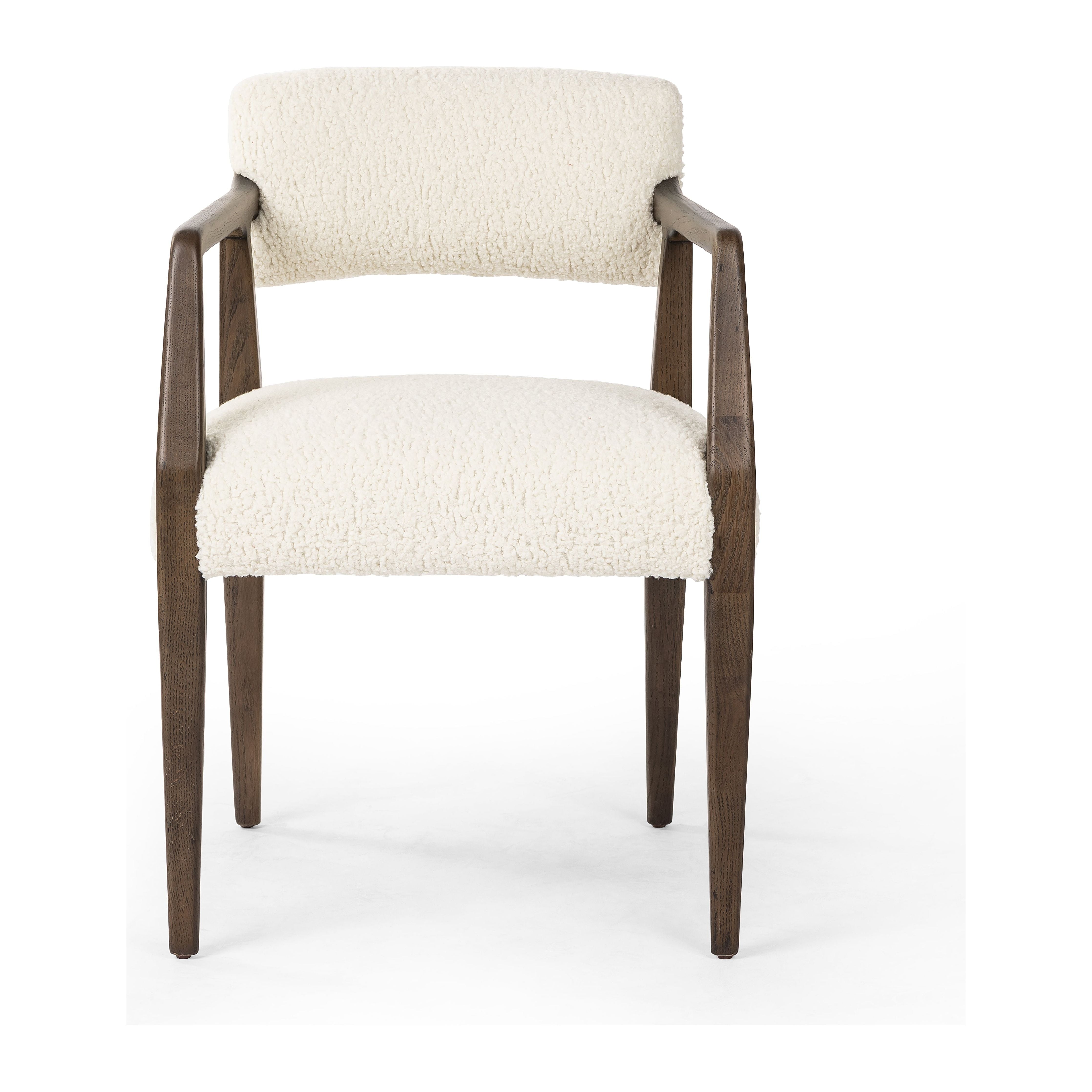 Featuring Tyler Sheepskin Natural Dining Armchair by Four Hands at Amethyst Home. An angular distressed oak frame holds a cushioned seat and back. Upholstered in a soft and subtly fluffy faux shearling.
Collection: AbbottColors: Burnt Oak ,Sheepskin NaturalMaterials: Solid Oak ,100% PolyesterOverall Dimensions: 22"W x 24"L x 30.75"H Weight: 17.2 lbsSeat Depth: 19.50"Seat Height: 20.. Amethyst Home provides interior design, new construction, custom furniture, and area rugs in the Boston metro area.