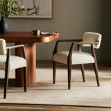 Featuring Tyler Sheepskin Natural Dining Armchair by Four Hands at Amethyst Home. An angular distressed oak frame holds a cushioned seat and back. Upholstered in a soft and subtly fluffy faux shearling.
Collection: AbbottColors: Burnt Oak ,Sheepskin NaturalMaterials: Solid Oak ,100% PolyesterOverall Dimensions: 22"W x 24"L x 30.75"H Weight: 17.2 lbsSeat Depth: 19.50"Seat Height: . Amethyst Home provides interior design, new construction, custom furniture, and area rugs in the Park City metro area.