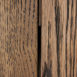 This minimal-inspired bookcase is crafted from a mix of solid oak and worn oak veneer. Featuring glass-front doors and spacious shelves for storage and display.Collection: Bennet Amethyst Home provides interior design, new home construction design consulting, vintage area rugs, and lighting in the Laguna Beach metro area.