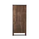 This minimal-inspired bookcase is crafted from a mix of solid oak and worn oak veneer. Featuring glass-front doors and spacious shelves for storage and display.Collection: Bennet Amethyst Home provides interior design, new home construction design consulting, vintage area rugs, and lighting in the Salt Lake City metro area.