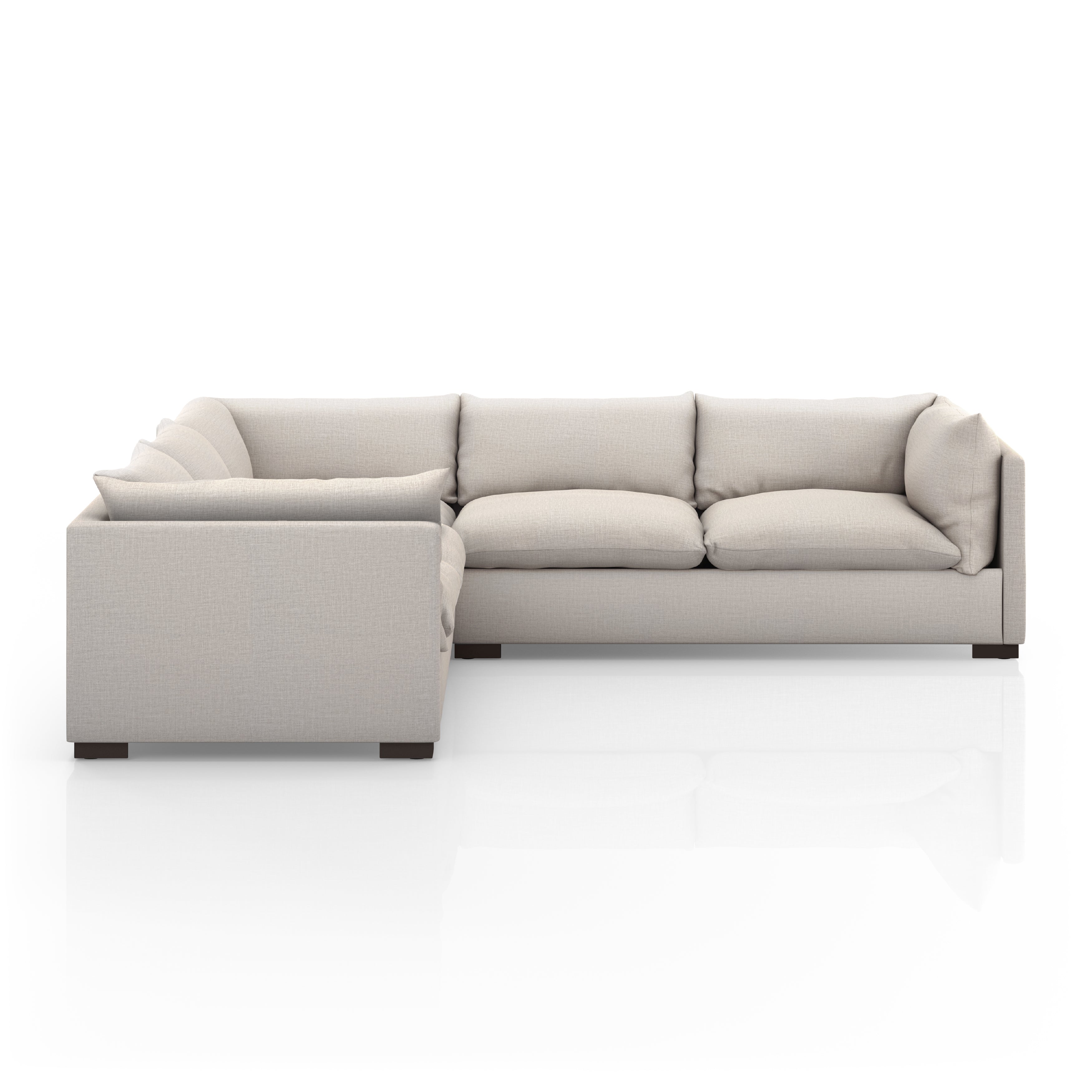 Featuring Westwood Bennett Moon 3-PC Sectional by Four Hands at Amethyst Home. Westwood Bennett Moon 3-PC Sectional's clean-lined and simply styled, high-performance fabric places a family-friendly twist on the quintessential sectional. A wooden base keeps things classy while casual. Various configuration options offer flexibility in any size space. Per. Amethyst Home provides interior design, new home construction design consulting, vintage area rugs, and lighting in the Winter Garden metro area.