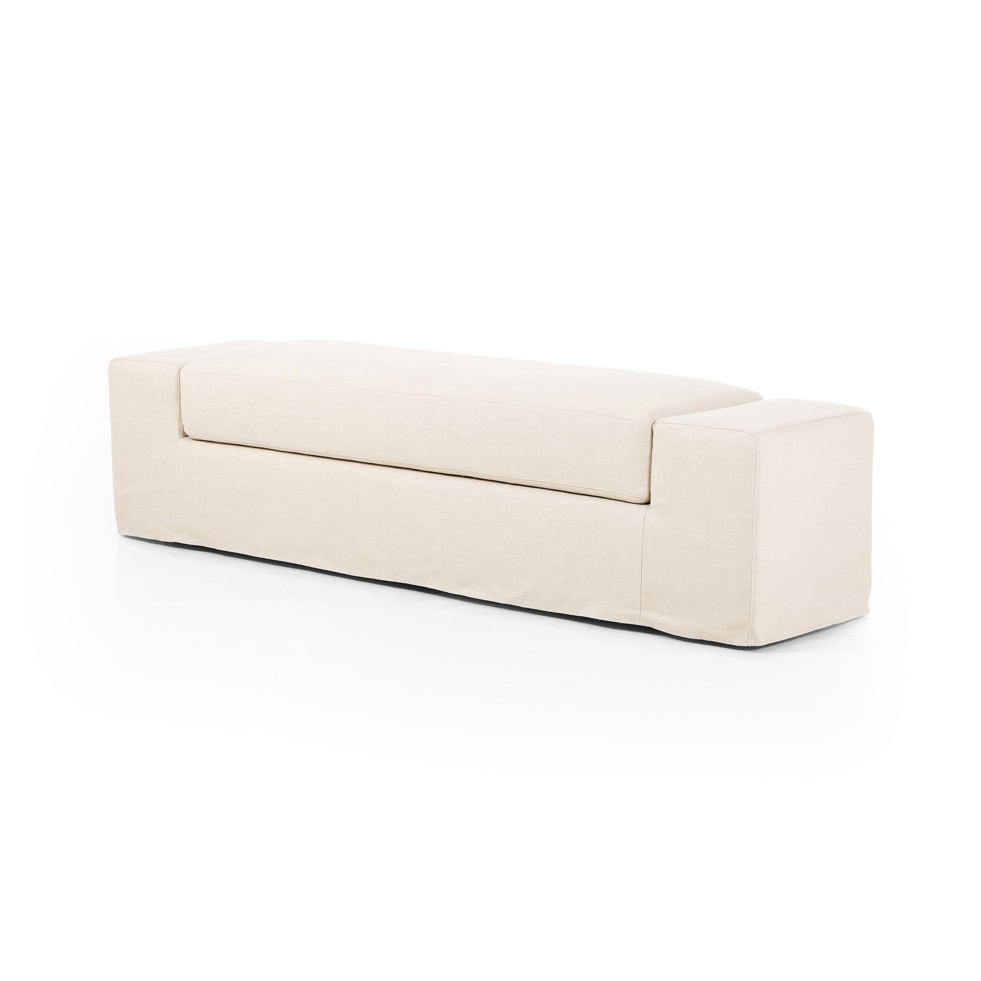 Bold dimensions define this monolithic accent bench. Durable and soft to the touch, Libeco™-sourced linens are artisan-made and free of toxic chemicals. Slipcovered styles are fully removable and machine-washable for easy care. Amethyst Home provides interior design, new home construction design consulting, vintage area rugs, and lighting in the Boston metro area.
