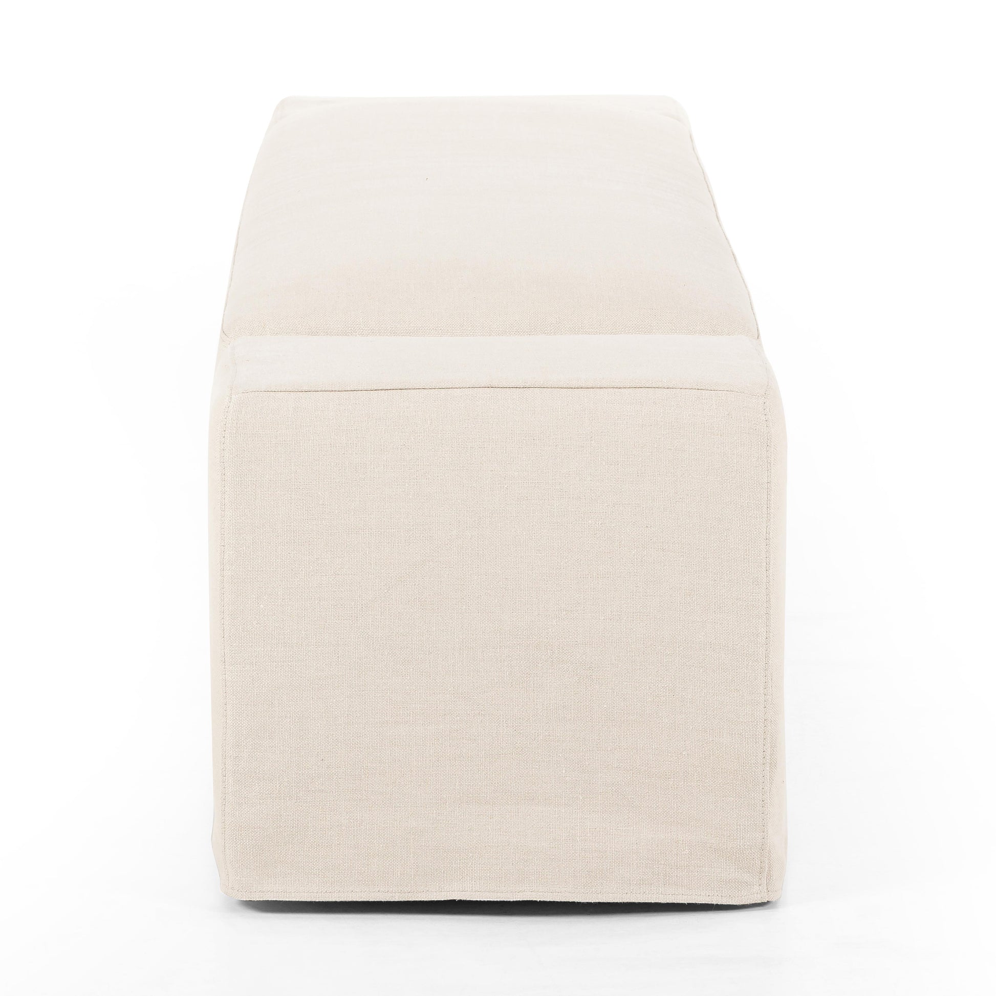 Bold dimensions define this monolithic accent bench. Durable and soft to the touch, Libeco™-sourced linens are artisan-made and free of toxic chemicals. Slipcovered styles are fully removable and machine-washable for easy care. Amethyst Home provides interior design, new home construction design consulting, vintage area rugs, and lighting in the Salt Lake City metro area.