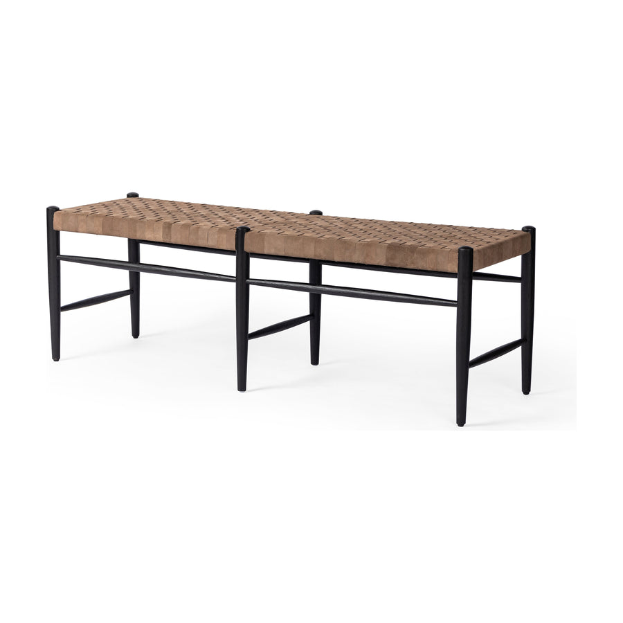 Wyatt Drifted Matte Black Bench | shipping 04/25/2026