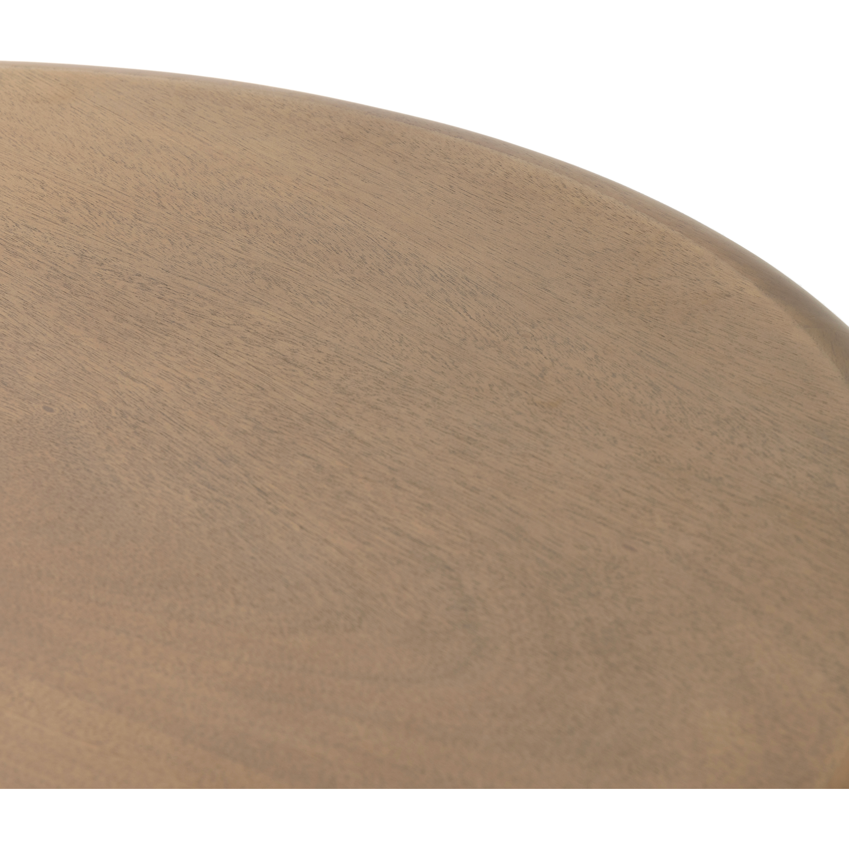 The Zach coffee table in burnished parawood features a pedestal-style base on a rounded tabletop with bullnose edging, for style and softness alike. Amethyst Home provides interior design, furniture, rugs, and design services in the Portland metro area.