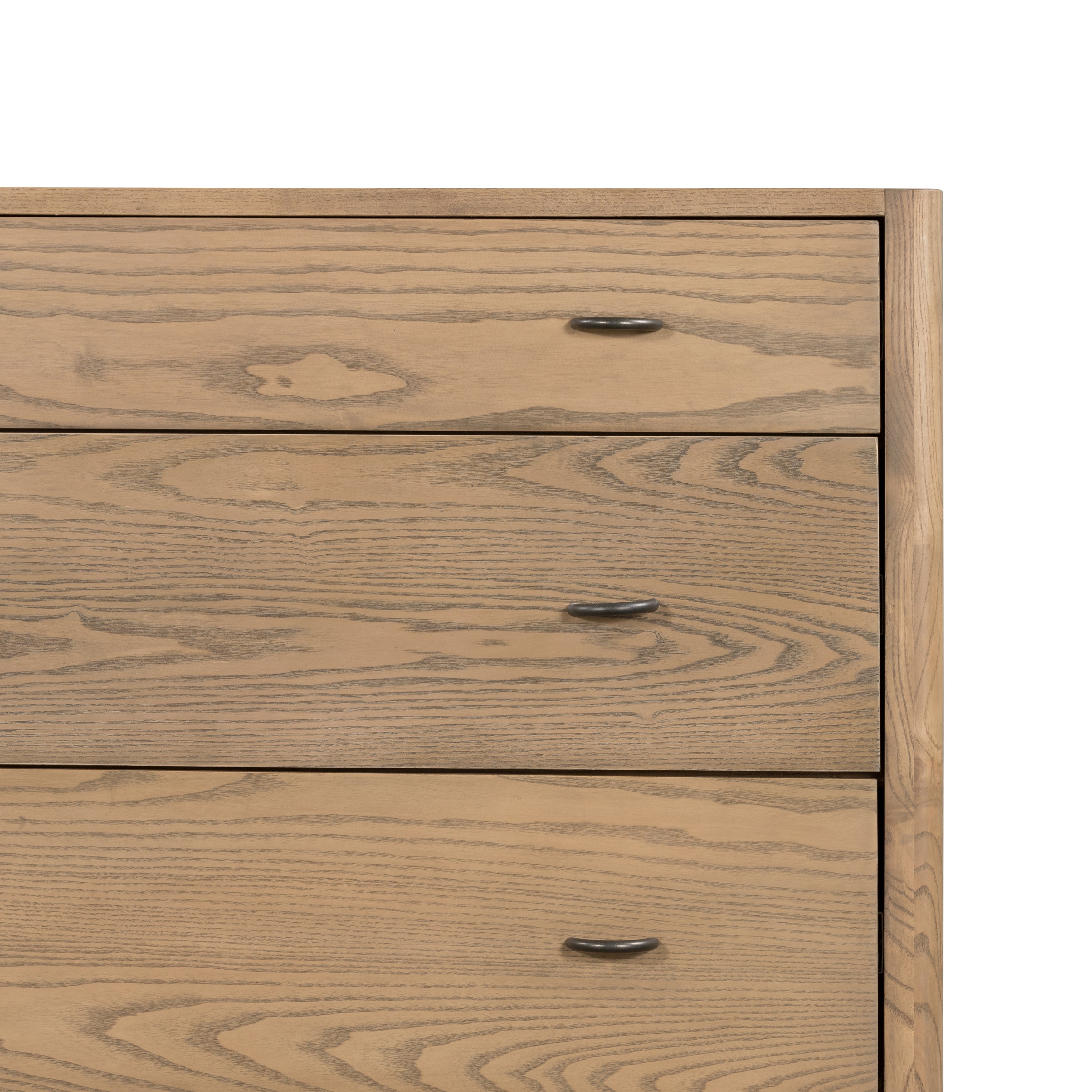 Featuring Zuma Dune Ash 6 Drawer Dresser by Four Hands at Amethyst Home. Simple yet refined, the Zuma Dune Ash 6 Drawer Dresser is a danish design-influenced dresser that is made from solid ash, with iron hardware finished in a sleek gunmetal. Stretcher-style shelving made from woven paper cord serves up a textural finishing touch. Six spacious drawers bring generous storage space to the bedroo. Amethyst Home provides interior design services, furniture, rugs, and lighting in the Omaha metro area.
