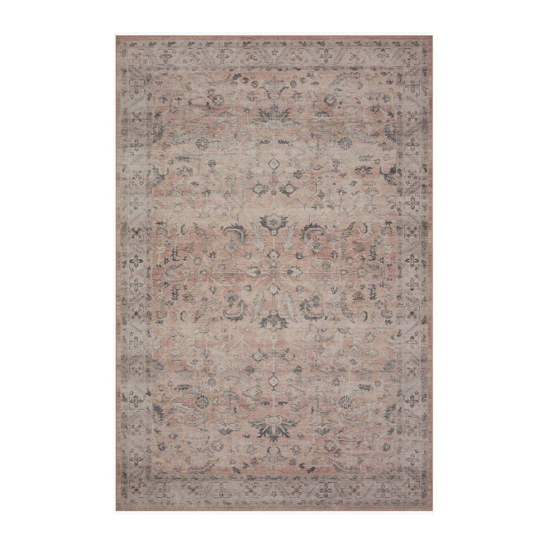 Featuring soft motifs in a carefully curated color palate of blush, pink, ivory, and hints of grey, the Hathaway Blush / Multi area rug captures the essence of one-of-a-kind vintage or antique area rug. This rug is ideal for high traffic areas such as living rooms, dining rooms, kitchens, hallways, and entryways.