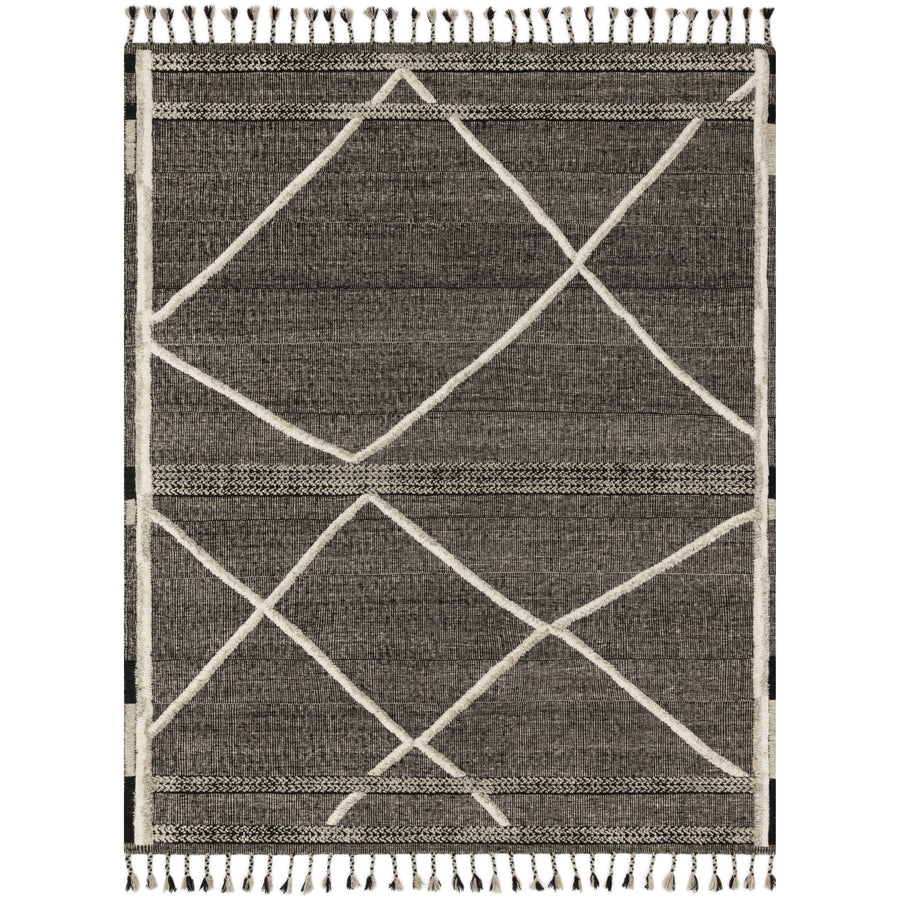 Iman Beige/Charcoal Hand-Knotted Rug