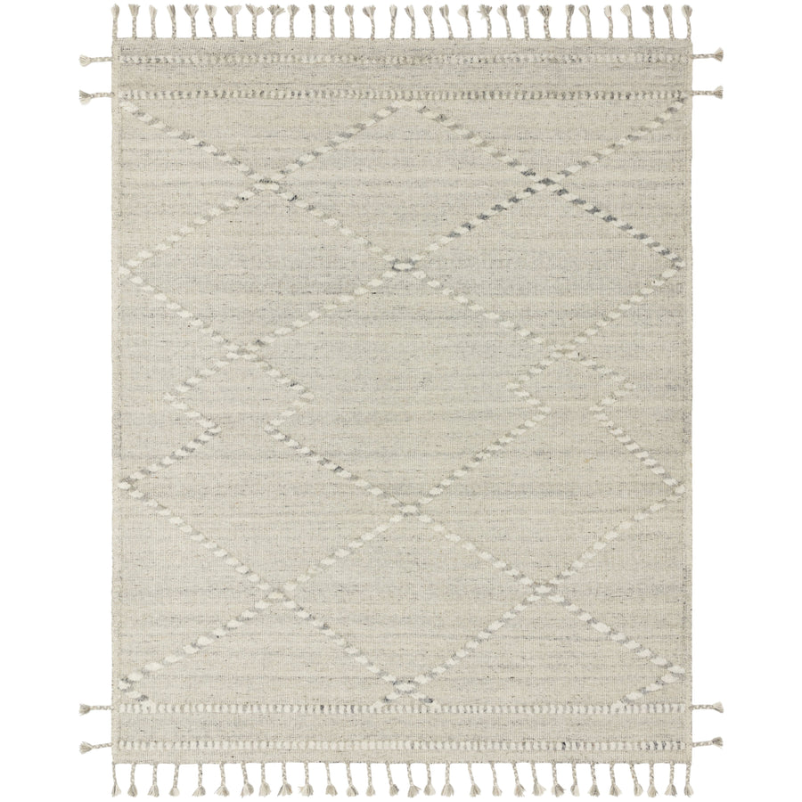 Tapis noué à la main Iman ivoire/gris clair