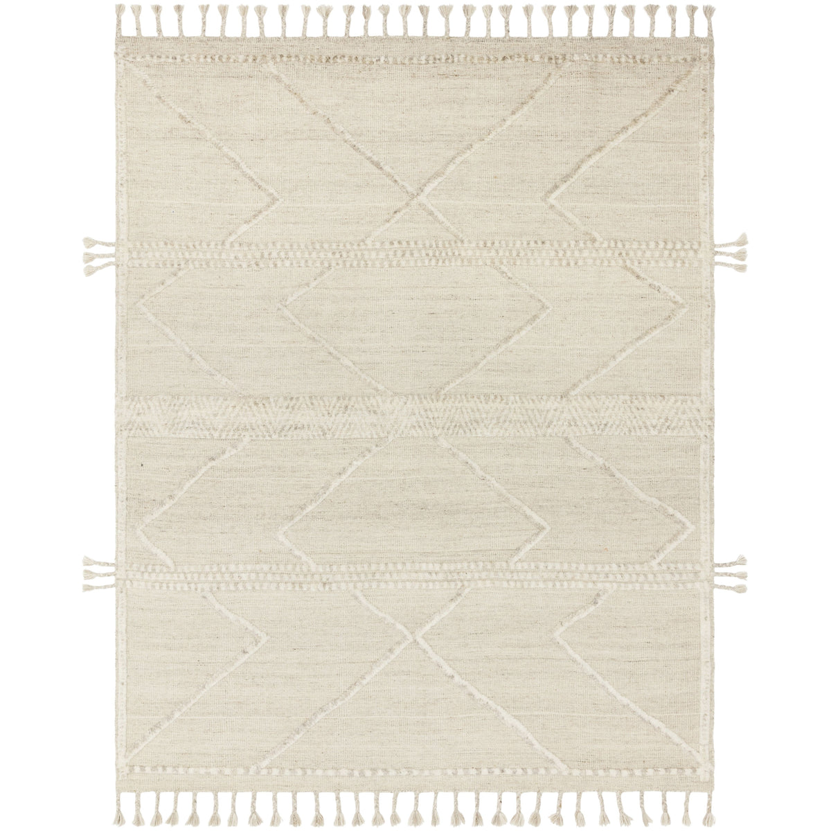 Tapis noué à la main Iman beige/ivoire