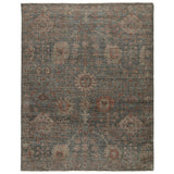 Featuring Rhapsody Maeli Hand-Knotted Rug by Jaipur Living at Amethyst Home. The Rhapsody Maeli Area Rug features heirloom-quality designs of stunningly abrashed Old World patterns. The Maeli area rug showcases a distressed Oushak-inspired motif in rich, earthy hues of gray-green, tan, and beige. This durable wool handknot anchors living spaces with a fresh t.  Amethyst Home provides interior design, new home construction design consulting, vintage area rugs, and lighting in the Boston metro area.