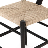 Featuring Muestra Counter + Bar Stool - Black Teak by Four Hands at Amethyst Home. Modern curves redefine the classic wishbone-style of this Muestra Black Teak Counter + Bar Stool. Vintage white all-weather wicker is woven for a dose of fresh texture within weathered grey teak framing. Cover or store indoors during inclement weather and when not in use.
Count.  Amethyst Home provides interior design, new home construction design consulting, vintage area rugs, and lighting in the Austin metro area.