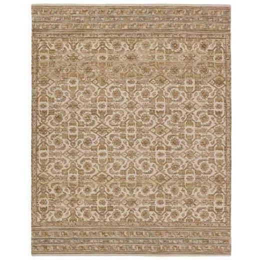 The hand-tufted Cardamom Sarang boasts vivid jewel tones and uniquely distressed Turkish motifs, crafted to emulate traditional sun-faded, vintage designs. The Sarang rug showcases a floral trellis motif in a mix of warm and earthy hues including brown, gold, cream, beige, and hints of blue. Amethyst Home provides interior design, new home construction design consulting, vintage area rugs, and lighting in the San Diego metro area.