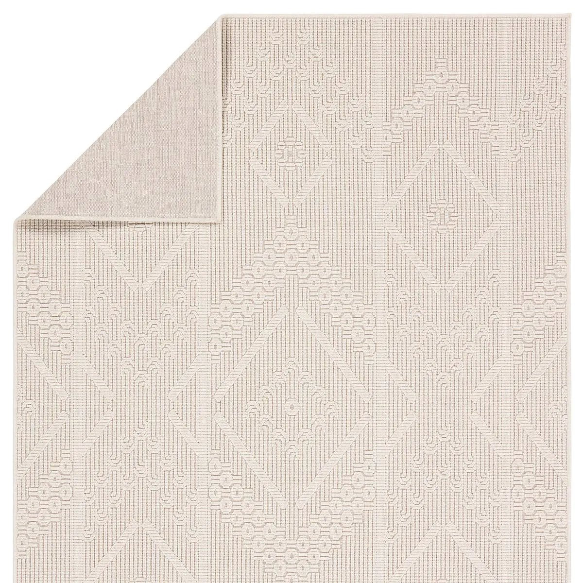 Featuring Continuum Cardinal Rug by Jaipur Living at Amethyst Home. The Continuum collection brings the classic sisal look to outdoor spaces and high-traffic indoor areas. The soft Axiom design features an abstract, geometric pattern with cream high-low pile for added dimension. The polypropylene fibers are stain and water resistant for an easy-care accent piec. Amethyst Home provides interior design, new home construction design consulting, vintage area rugs, and lighting in the Omaha metro area.