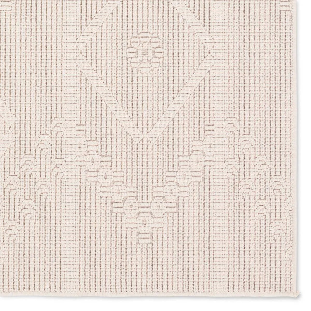 The Continuum collection brings the classic sisal look to outdoor spaces and high-traffic indoor areas. The soft Axiom design features an abstract, geometric pattern with cream high-low pile for added dimension. The polypropylene fibers are stain and water resistant for an easy-care accent piece that suits any area of the home Amethyst Home provides interior design, new home construction design consulting, vintage area rugs, and lighting in the Portland metro area.