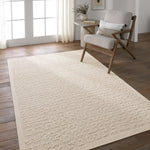 The Continuum collection brings the classic sisal look to outdoor spaces and high-traffic indoor areas. The soft Axiom design features an abstract, geometric pattern with cream high-low pile for added dimension. The polypropylene fibers are stain and water resistant for an easy-care accent piece that suits any area of the home Amethyst Home provides interior design, new home construction design consulting, vintage area rugs, and lighting in the Salt Lake City metro area.