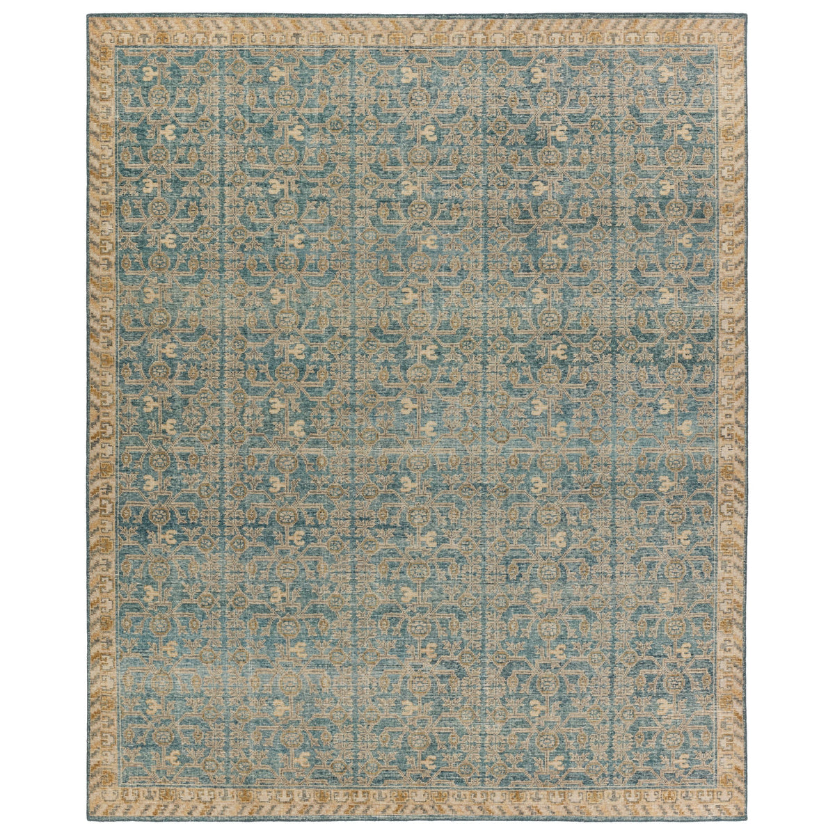 Eden Dark Turquoise Merriman Hand-Knotted Rug